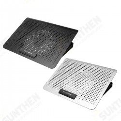 Aluminum Alloy Laptop Cooler Silver Black Adjustable Strong Wind Speed for Gaming & Office Aluminum Alloy Laptop Cooler Silver Black Adjustable Strong Wind Speed for Gaming & Office