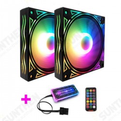 RGB Fan 12CM DC 12V Chassis Fan Desktop Computer Mute Symphony Color Changing Fan 8 Modes