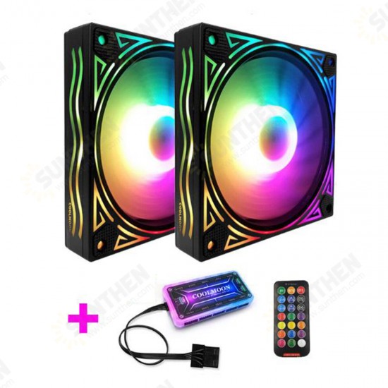 RGB Fan 12CM DC 12V Chassis Fan Desktop Computer Mute Symphony Color Changing Fan 8 Modes