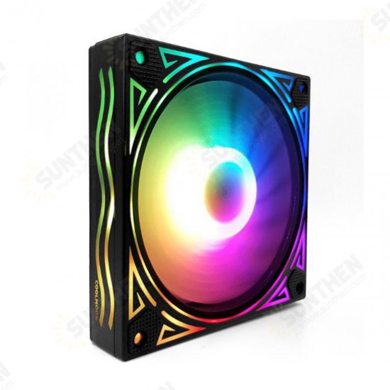 RGB Fan 12CM DC 12V Chassis Fan Desktop Computer Mute Symphony Color Changing Fan 8 Modes