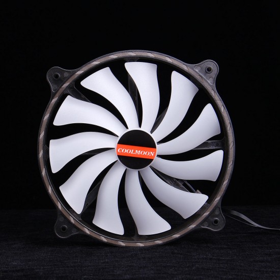 Cool Moon CR200mm Chassis Computer Case Fan RGB Mute Streamer LED Computer Host 20cm Cooling Fan