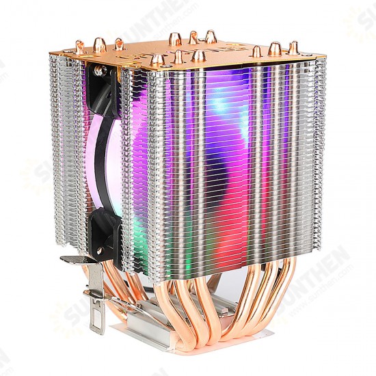 CPU Cooling Fan 1/2/3 Fans 3/4 Pin 6 Heat Pipes RGB/Without Light Silent Computer Case Cooler CPU Heatsink for Intel AMD CPU