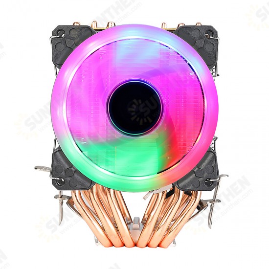 CPU Cooling Fan 1/2/3 Fans 3/4 Pin 6 Heat Pipes RGB/Without Light Silent Computer Case Cooler CPU Heatsink for Intel AMD CPU