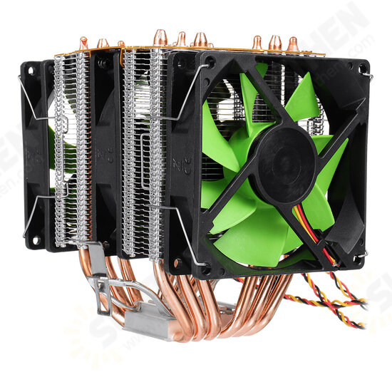 CPU Cooling Fan 1/2/3 Fans 3/4 Pin 6 Heat Pipes RGB/Without Light Silent Computer Case Cooler CPU Heatsink for Intel AMD CPU