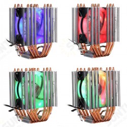 LED RGB CPU Cooler 6 Heatpipes 4Pin Cooling Fan for Intel 1155/1151/1150/775 AMD
