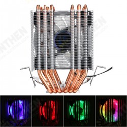 LED RGB CPU Cooler 6 Heatpipes 4Pin Cooling Fan for Intel 1155/1151/1150/775 AMD