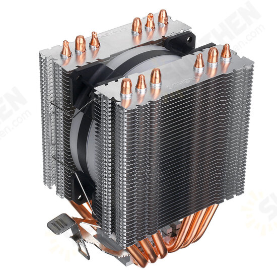 LED RGB CPU Cooler 6 Heatpipes 4Pin Cooling Fan for Intel 1155/1151/1150/775 AMD