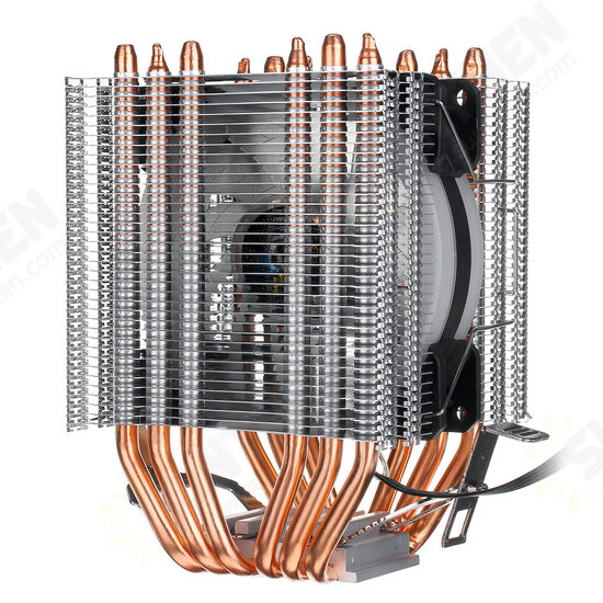 LED RGB CPU Cooler 6 Heatpipes 4Pin Cooling Fan for Intel 1155/1151/1150/775 AMD