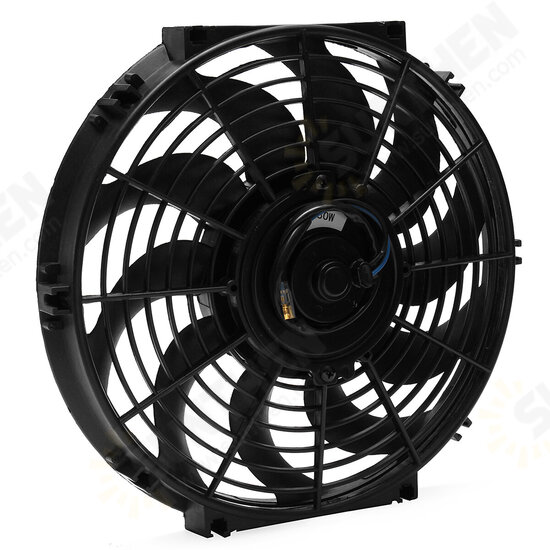 UNIVERSAL 12inch ELECTRIC PUSH PULL CURVED BLADE RADIATOR FAN & FITTING KIT