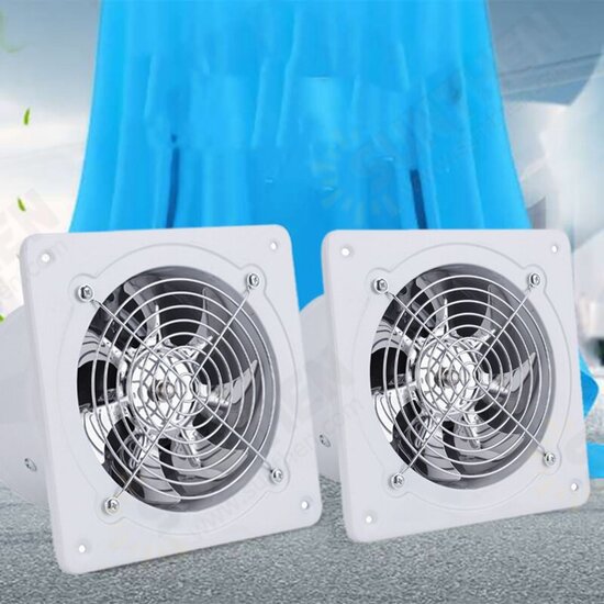 110/220V 60W 2800r/min 8inch Exhaust Fan Wall Mounted Blower Bathroom Kitchen Air Vent Ventilation Extractor