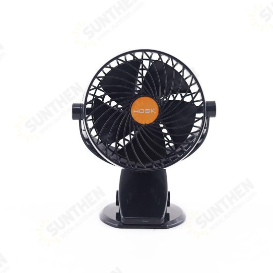 12V 24V 6 Inch 5 Blades GM Big Truck Car Fan Single Double Shaking Head Non-USB Electric Fan Wind Cooler