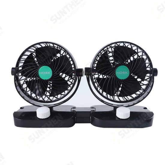 12V 24V 6 Inch 5 Blades GM Big Truck Car Fan Single Double Shaking Head Non-USB Electric Fan Wind Cooler