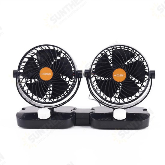 12V 24V 6 Inch 5 Blades GM Big Truck Car Fan Single Double Shaking Head Non-USB Electric Fan Wind Cooler