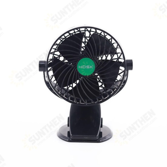 12V 24V 6 Inch 5 Blades GM Big Truck Car Fan Single Double Shaking Head Non-USB Electric Fan Wind Cooler