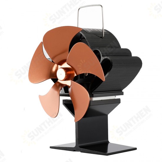 1350Rpm Pro 5 Leaves Stove Fan Heat Powered Motor Energy Saving Fireplace EcoFan