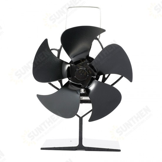 1350Rpm Pro 5 Leaves Stove Fan Heat Powered Motor Energy Saving Fireplace EcoFan