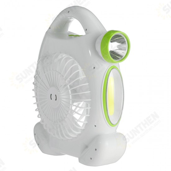 2-IN-1 Cordless Multi-functional USB Charging Fan with Emergency LED Light Outdoor Travel Camping Accessories