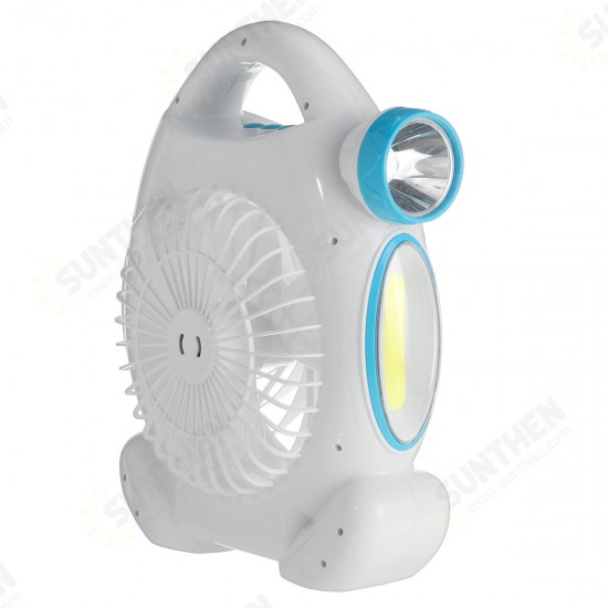 2-IN-1 Cordless Multi-functional USB Charging Fan with Emergency LED Light Outdoor Travel Camping Accessories