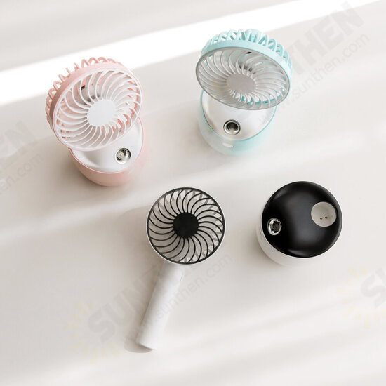 2 In 1 Rotating Spray Air Humidifier Fan USB Charging 3 Gears White Pink Blue 2 In 1 Rotating Spray Air Humidifier Fan USB Charging 3 Gears White Pink Blue