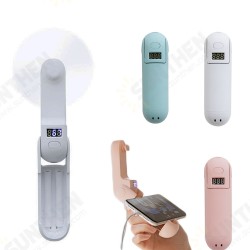 3-in-1 USB Mini Foldable Fan With Built-in Power Bank Phone Holder Electric Handheld Household Desktop Fan