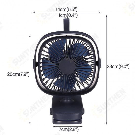 4 Speeds USB Rechargeable Mini Cooling Fan Clip On Desk Baby Stroller Portable