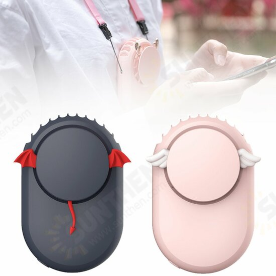 5V 4W Portable Neck Fan Wearable 2 Gears Speed USB Rechargeable Travel Outdoor Office Summer Cooler