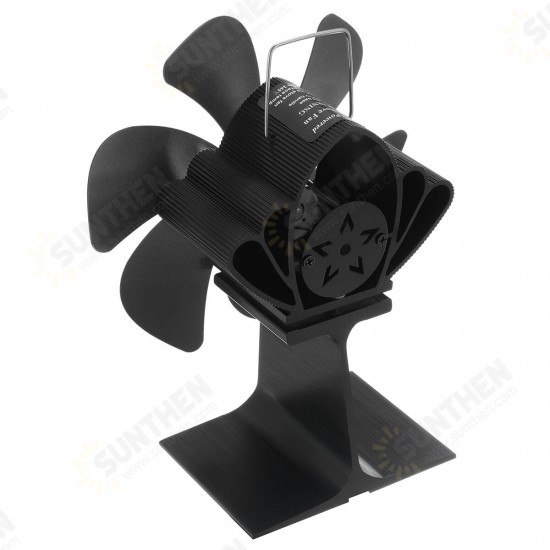 6 Blades Heat Powered Stove Fan Black Fireplace Log Wood Burner Eco-fan Quiet Home Fireplace Fan Efficient Heat Distribution 6 Blades Heat Powered Stove Fan Black Fireplace Log Wood Burner Eco-fan Quiet Home Fireplace Fan Efficient Heat Distribution