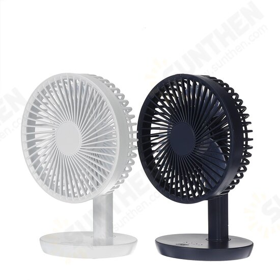 Adjustable Angle Desk Fan DC5V 3-Gear USB Charging Mini Fan Black/White For Outdoor Travle Camping