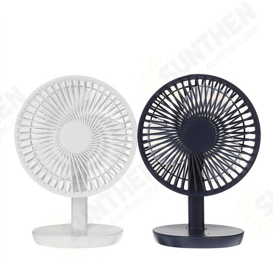 Adjustable Angle Desk Fan DC5V 3-Gear USB Charging Mini Fan Black/White For Outdoor Travle Camping