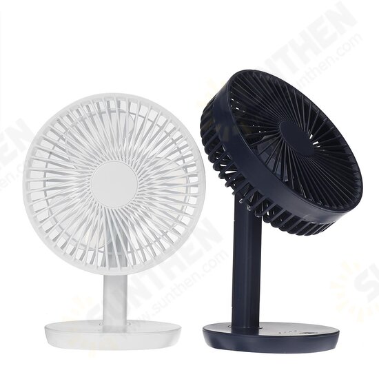 Adjustable Angle Desk Fan DC5V 3-Gear USB Charging Mini Fan Black/White For Outdoor Travle Camping