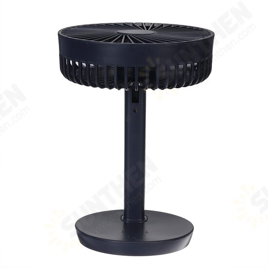 Adjustable Angle Desk Fan DC5V 3-Gear USB Charging Mini Fan Black/White For Outdoor Travle Camping