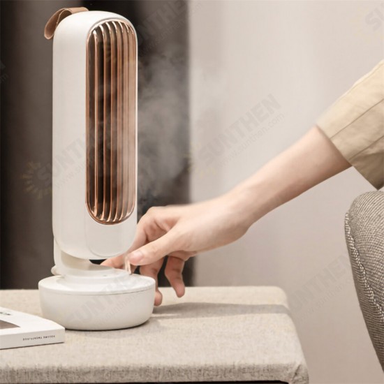 2 In 1 Mini Humidifier Fan USB Charging Silent Adjustable Portable Desktop Spray Cooling Fan