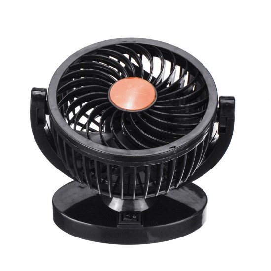 DC 12V/24V 360° All-Round Mini Auto Air Cooling Fan Adjustable Low Noise