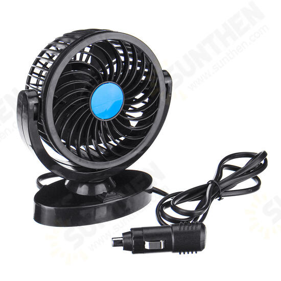 DC 12V/24V 360° All-Round Mini Auto Air Cooling Fan Adjustable Low Noise