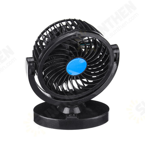 DC 12V/24V 360° All-Round Mini Auto Air Cooling Fan Adjustable Low Noise