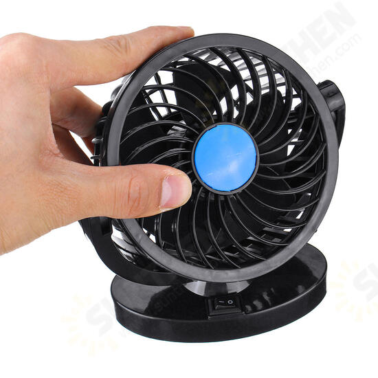 DC 12V/24V 360° All-Round Mini Auto Air Cooling Fan Adjustable Low Noise