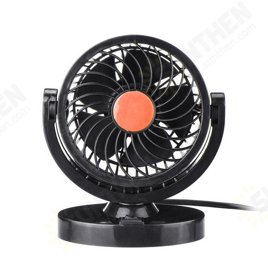 DC 12V/24V 360° All-Round Mini Auto Air Cooling Fan Adjustable Low Noise