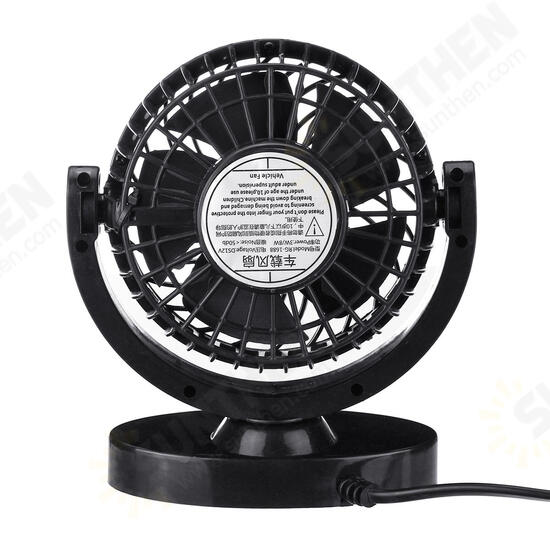 DC 12V/24V 360° All-Round Mini Auto Air Cooling Fan Adjustable Low Noise