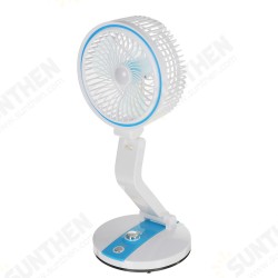 Foldable Mini Desktop Fan USB Rechargeable Fan Low Noise 2 Gear LED Adjustment