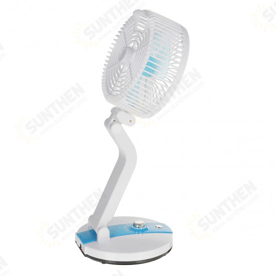 Foldable Mini Desktop Fan USB Rechargeable Fan Low Noise 2 Gear LED Adjustment