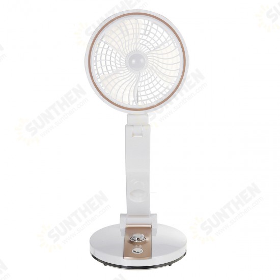 Foldable Mini Desktop Fan USB Rechargeable Fan Low Noise 2 Gear LED Adjustment