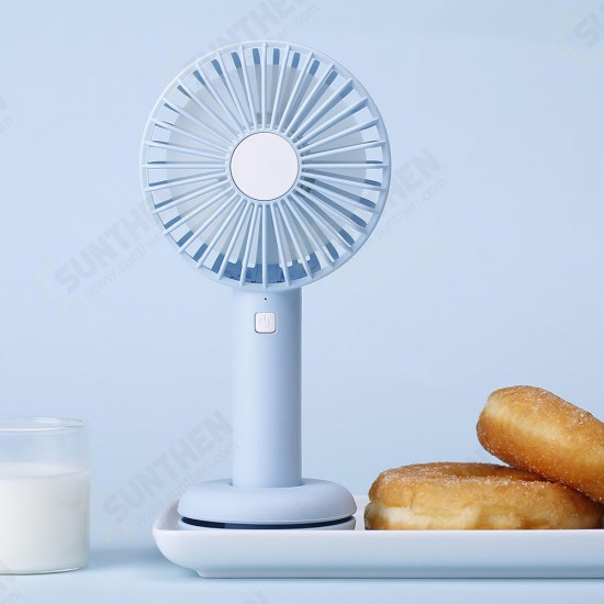 HF-202 Portable Desktop Handheld Doughnut Design Base LED Night Fan