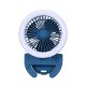 Handheld Phone Clip LED Fan Mini Folding 180° Rotation 2 Modes Fill Light 3 Speed Wind Fan Make-up Outdoors Camping Travel