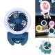 Handheld Phone Clip LED Fan Mini Folding 180° Rotation 2 Modes Fill Light 3 Speed Wind Fan Make-up Outdoors Camping Travel
