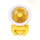 Handheld Phone Clip LED Fan Mini Folding 180° Rotation 2 Modes Fill Light 3 Speed Wind Fan Make-up Outdoors Camping Travel