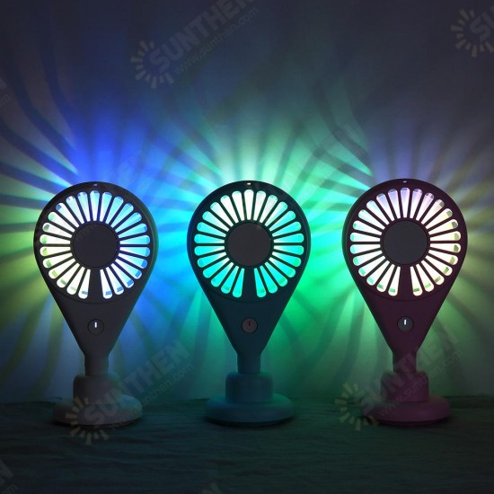 2.5W 5V 7 Blades Portable Mini USB Handheld Desktop Fan 2 Modes Cooling Wind Speed LED Light 800mAh Outdoor Travel 2.5W 5V 7 Blades Portable Mini USB Handheld Desktop Fan 2 Modes Cooling Wind Speed LED Light 800mAh Outdoor Travel