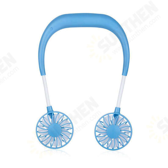 5V Portable Mini Hanging Neck Fan USB Rechargeable 3 Cooling Wind Modes 2000mAh