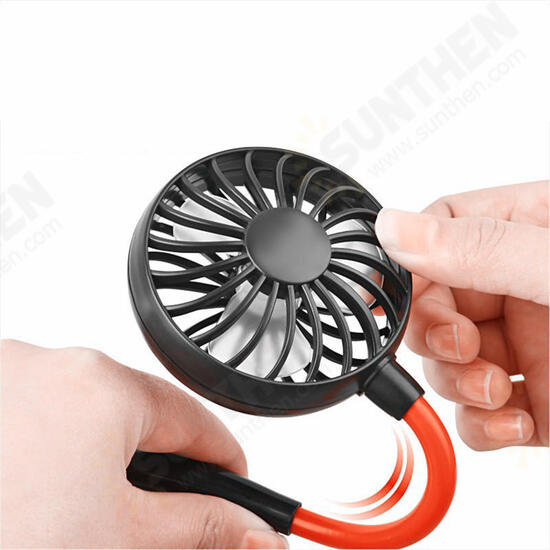 5V Portable Mini Hanging Neck Fan USB Rechargeable 3 Cooling Wind Modes 2000mAh