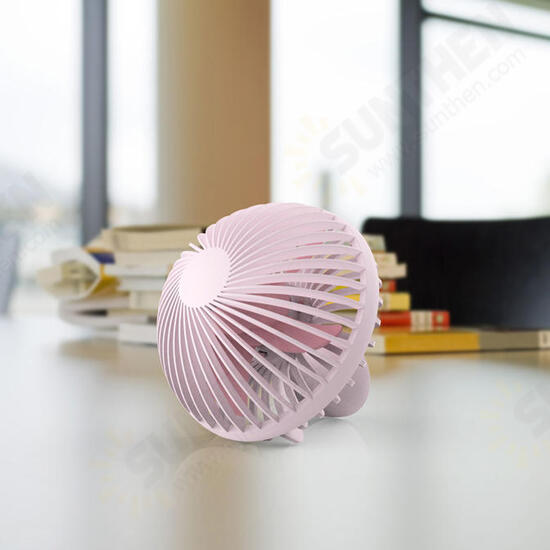 HF-200 Portable Mini Electronic Desktop Mushroom Shape Summer Cooling Fan 2 Grade Adjustment USB Charging Fan