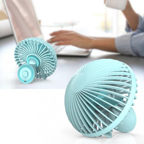 HF-200 Portable Mini Electronic Desktop Mushroom Shape Summer Cooling Fan 2 Grade Adjustment USB Charging Fan